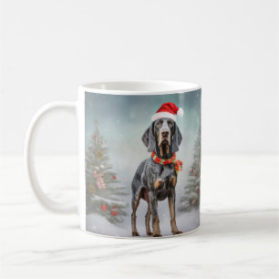 Mug Bluetick Coonhound Dog en Noël de neige