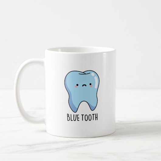 Mug Bluetooth Drôle de Pun Technique sur la Dent Bleue (Gauche)