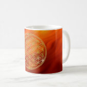 Mug Blume des Lebens | klein vagues rouge BG (Devant droit)