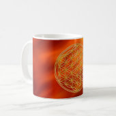 Mug Blume des Lebens | klein vagues rouge BG (Devant gauche)