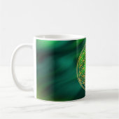 Mug Blume des Lebens | klein vagues vert BG (Gauche)