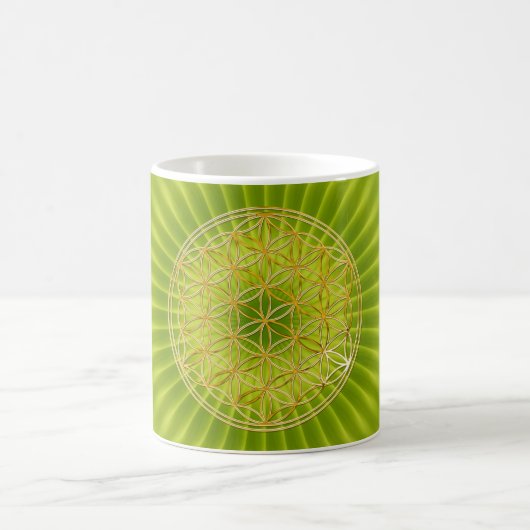 Mug Blume des Lebens | klein vert radial BG (Centre)