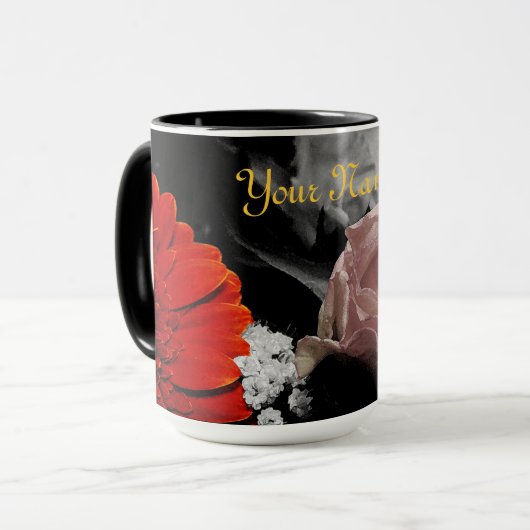 Mug Blumendesign neutre (Devant gauche)