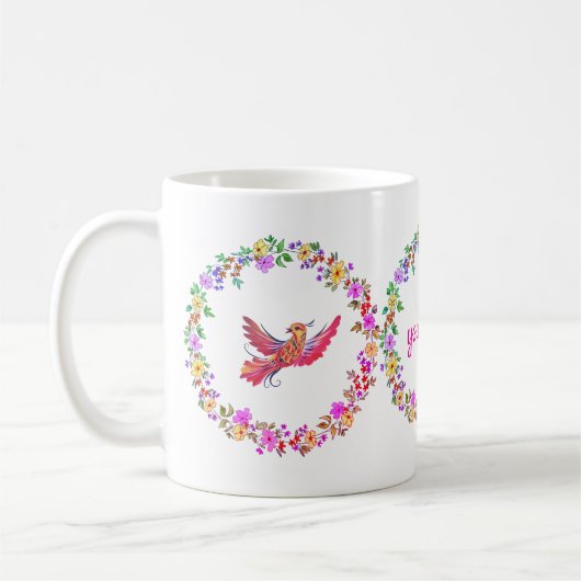 Mug Blumenkranz mit Vogel (Gauche)