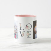Mug Blush Floral LOVE 4 Photo (Centre)