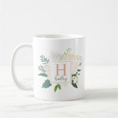 Mug Blush Gold Bouquet Floral Monogramme (Gauche)