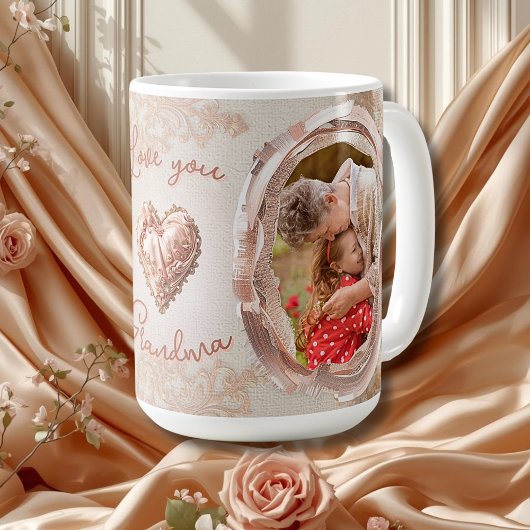 Mug Blush Heirloom Heart Family Photo Keepsake Panel