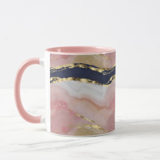 Mug Blush, Marine, Marbre d'or (Gauche)