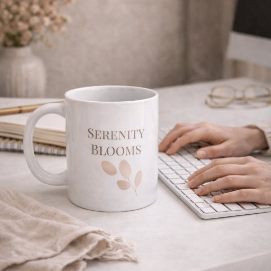 Mug Blush Petal Script Classic Mug, 11 oz