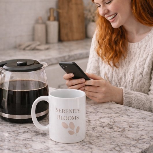 Mug Blush Petal Script Classic Mug, 11 oz