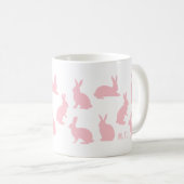 Mug Blush Pink Bunnies With Custom Monogram Easter (Devant droit)