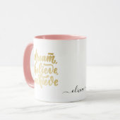 Mug Blush Pink Dream Croire Atteindre Motivational M (Devant gauche)