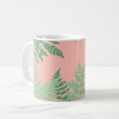 Mug Blush Pink Fern Leaf Botanical Sage Green Modern (Devant gauche)