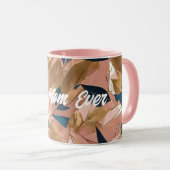Mug Blush Pink Gold Boho Collection Feuille populaire (Devant droit)