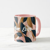 Mug Blush Pink Gold Boho Collection Feuille tendance (Devant droit)
