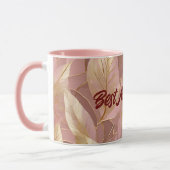 Mug Blush Pink Gold Boho Modern Leaves Collection (Gauche)