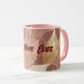 Mug Blush Pink Gold Boho Modern Leaves Collection (Devant droit)