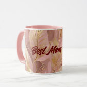 Mug Blush Pink Gold Boho Modern Leaves Collection (Devant gauche)