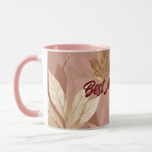 Mug Blush Pink Gold Collection Feuille tendance Boho (Gauche)