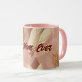 Mug Blush Pink Gold Collection Feuille tendance Boho (Devant droit)