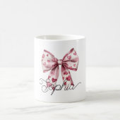 Mug Blush Pink Red Hearts Bow (Centre)