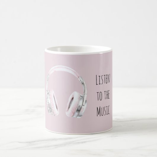 Mug Blush Pink Silver Earphones (Centre)