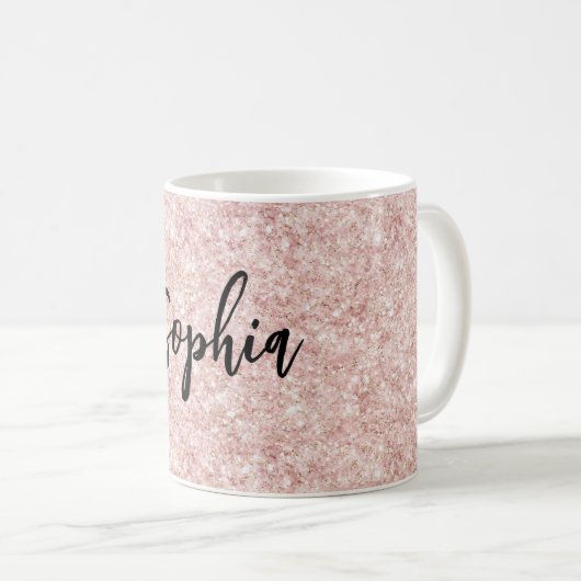 Mug Blush Pink Sparkle Glitter (Devant droit)