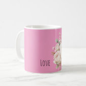 Mug Blush Pink White Roses Floral (Devant gauche)