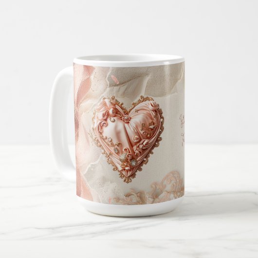 Mug Blush Rococo Heart Filigree Romantic Keepsake (Devant gauche)