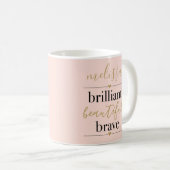 Mug Blush Rose Clair Brave Brillant Personnalisé (Devant droit)