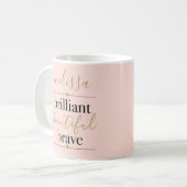 Mug Blush Rose Clair Brave Brillant Personnalisé (Devant gauche)