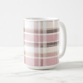 Mug Blush Rose Crème Brun Rayures Réception de Mariage (Devant droit)