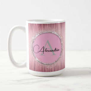 Mug Blush Rose Filleux Monogramme Pailleté