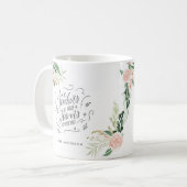 Mug Blush rose floral merci enseignant cadeau (Devant gauche)