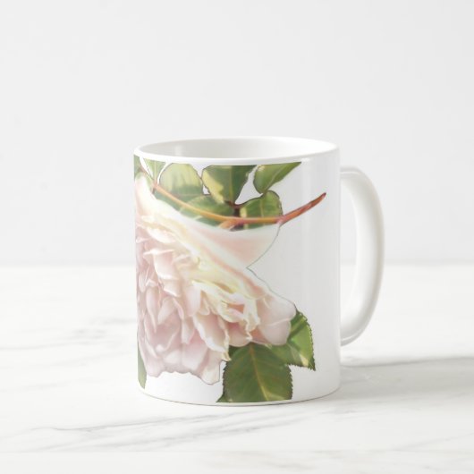 Mug Blushing Ivory Peach Rose (Devant droit)