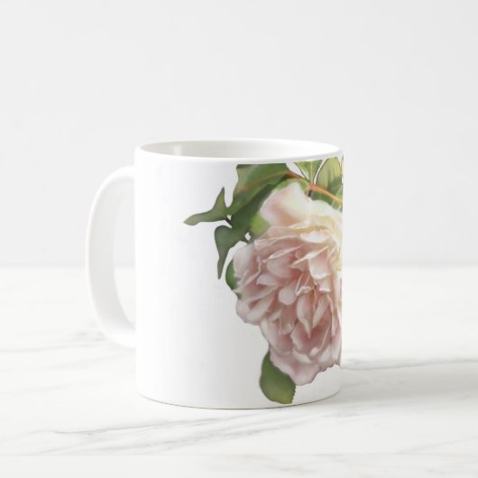 Mug Blushing Ivory Peach Rose (Devant gauche)