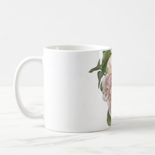 Mug Blushing Ivory Peach Rose (Gauche)