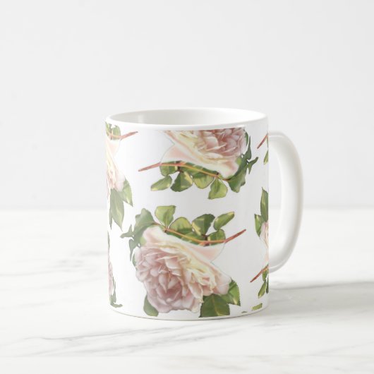 Mug Blushing Ivory Peach Rose (Devant droit)