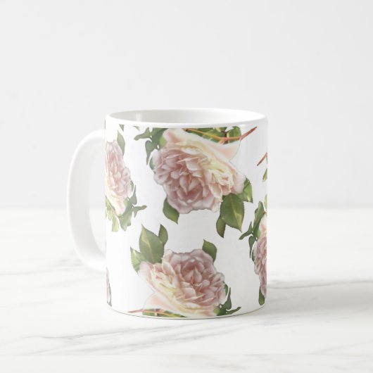 Mug Blushing Ivory Peach Rose (Devant gauche)
