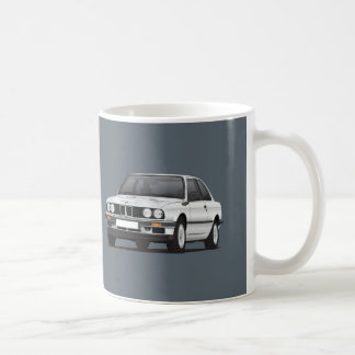 Mug BMW argenté 3 séries, E30, illustration