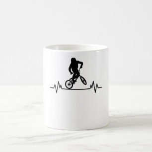 Mug BMX Heartbeat Design Funny Rider vélo cadeau cade