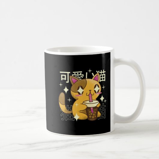 Mug Boba Cat Kawaii Anime Japonaise Nourriture Filles  (Droite)