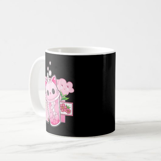 Mug Boba Thé Chat Bubble Thé Kawaii Anime Japonaise Fi (Devant gauche)