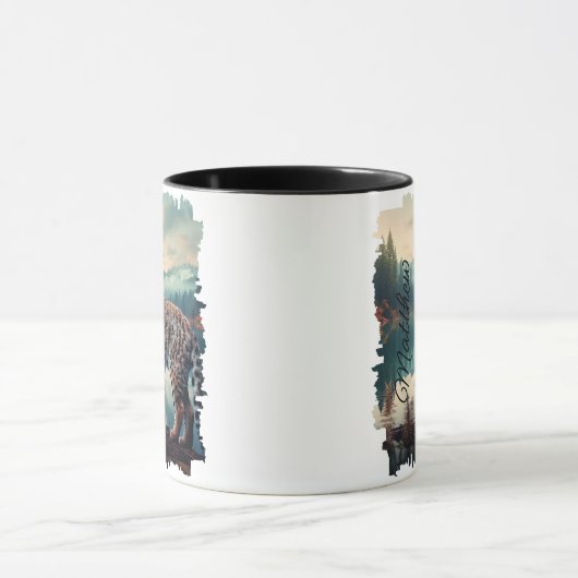 Mug Bobcat dans Misty Forest (Centre)