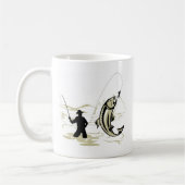 Mug Bobine de bâti de pêcheur de mouche avec l'amorce (Gauche)