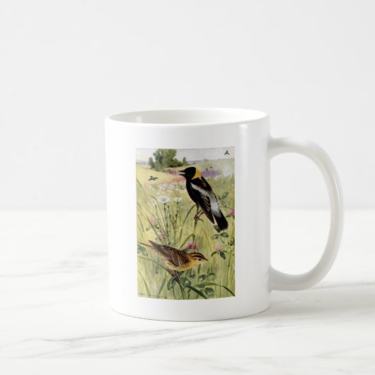 Mug Bobolinks, marguerites et trèfle rose (Droite)