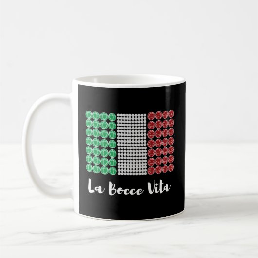 Mug Bocce Ball Jeu Italie Drapeau italien (Gauche)