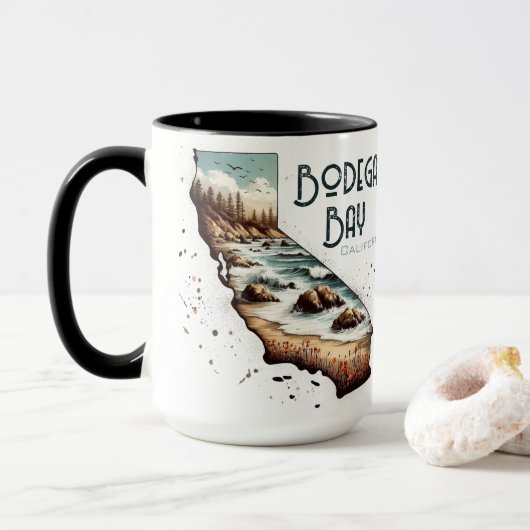 Mug Bodega Bay California Souvenir Cadeau (Avec donut)