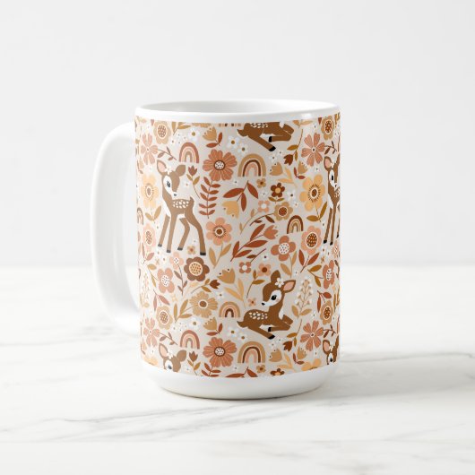 Mug Boeuf mignon cerf modèle floral (Devant gauche)