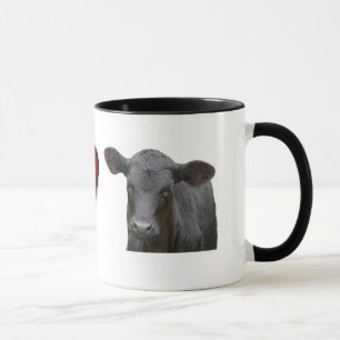 Mug Boeuf noir d'Angus - conception de coeur d'amour